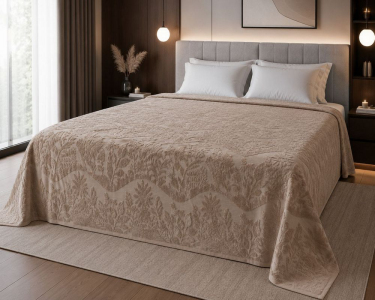 Простынь махровая жаккардовая Parisa Home Premium 150х200 плотность 470 г/м2 бежевая