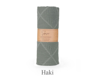 Турецкая вафельная простынь-покрывало Saheser Cotton Pique 210×230 см Lavin Haki