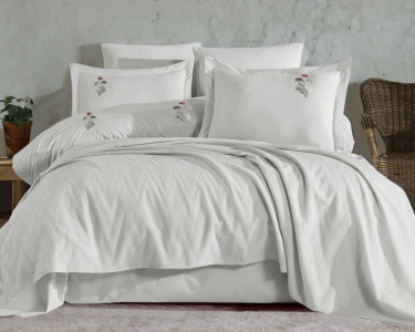 Постельное белье с покрывалом Saheser Stonewashed 200х220 Noris Cream