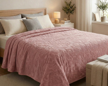 Простынь махровая жаккардовая Parisa Home Premium 200х220 плотность 470 г/м2 розовая