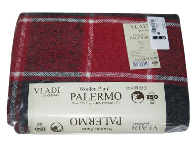 Плед Vladi Palermo Sofa бело-красно-черный 140х200