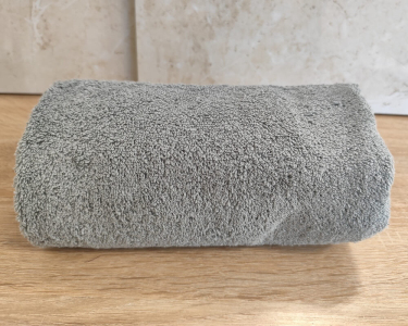 Полотенце турецкое махровое однотонное Zeron 50х90 Light Gray плотность 500 г/м2