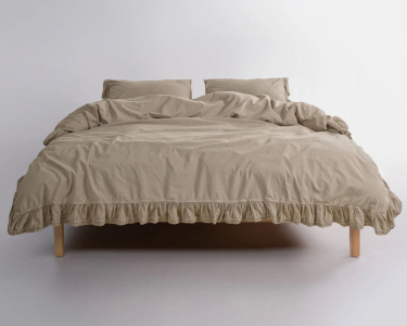 Турецька постільна білизна із вареної бавовни Limasso Stonewashed 200 х 220 см Sicilia Oxford Tan