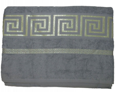 Простынь махровая жаккардовая Parisa Home Caesar 200х220 плотность 400 г/м2 серая