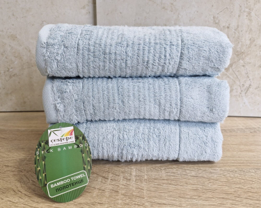 Набір бамбукових махрових турецьких рушників Cestepe 3 штуки 50х90 Bamboo Sarev Light Blue