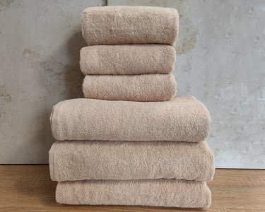 Набор турецких махровых однотонных полотенец Zeron 3 штуки 50х90 + 3 штуки 70х140 Beige плотность 500 г/м2