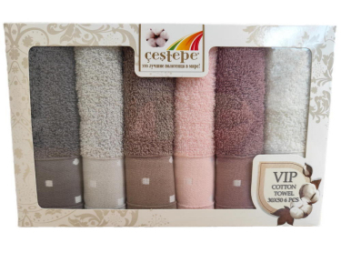 Набор кухонных турецких полотенец из 6 штук Cestepe Vip Cotton Inci 30х50