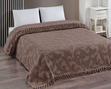 Жаккардовое махровое покрывало Zeron Turkey Havlu Pike Exlusive 220х240 V7