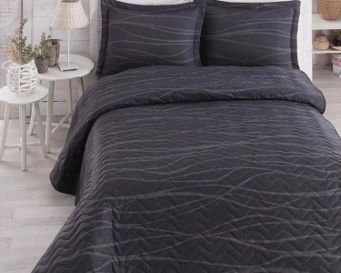 Покривало стьобане EnLora Home Verda Gri 200х220 з наволочками 50х70