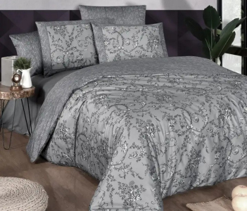 Турецька постільна білизна La Romano Premium Satin Dema Grey євро