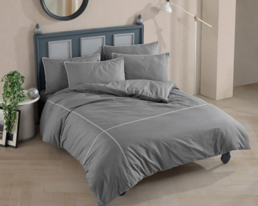 Постельное белье Turkiz Ranforce Prima 200х220 см Carven Grey