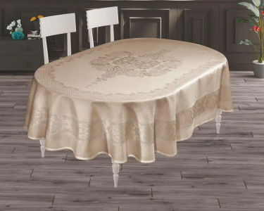 Скатертина тефлонова овальна 160х220 Viyana Capuccino