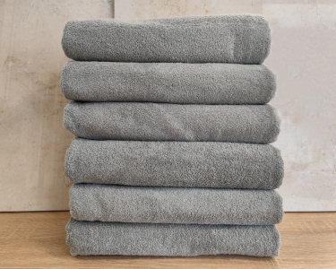 Набор турецких махровых однотонных полотенец Zeron 6 штук 70х140 Light Gray плотность 500 г/м2