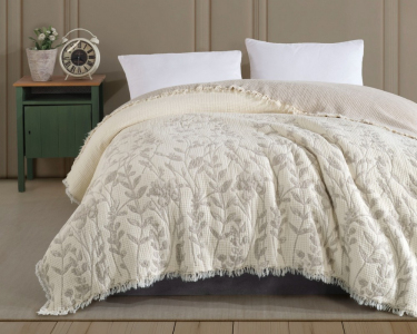 Турецкое муслиновое покрывало Charlotte Blossom 230х250 Beige
