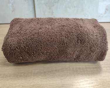 Полотенце турецкое махровое однотонное Zeron 50х90 Brown плотность 500 г/м2