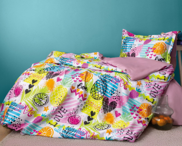 Турецкое подростковое постельное белье Issimo Digital Satin 160 х 220 см Lemonade