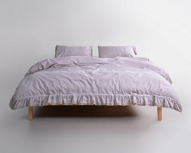 Турецька постільна білизна із вареної бавовни Limasso Stonewashed 200 х 220 см Sicilia Opal Grey