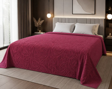 Простынь махровая жаккардовая Parisa Home 200х220 плотность 400 г/м2 бордо