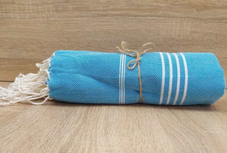 Полотенце пештемаль Turkish Towel голубое 100х180