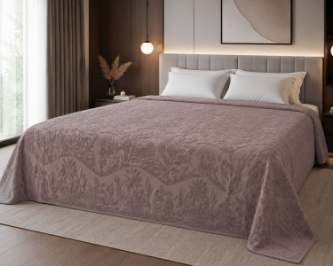 Простынь махровая жаккардовая Parisa Home Premium 150х200 плотность 470 г/м2 лиловая