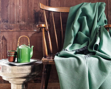 Турецкий хлопковый плед-покрывало Issimo 170×230 см Yesil