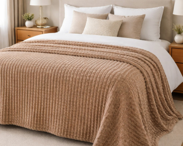 Плед-покрывало Koloco Кубик 3Д 200х230 карамель евро