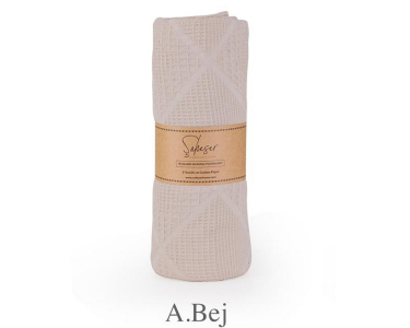 Турецкая вафельная простынь-покрывало Saheser Cotton Pique 210×230 см Lavin A.Bej