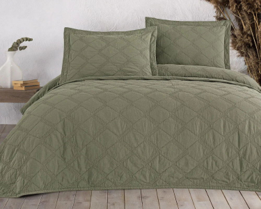 Турецьке покривало з вареної бавовни Maribor Natural Creations 240х260 з наволочками 50х70 Green