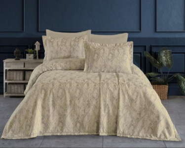 Покрывало шенилловое Gardines 240х260 Lulu Beige с наволочками 50х70