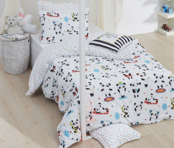 Покривало вафельне EnLora Home 160x235 Love Pandas Beyaz