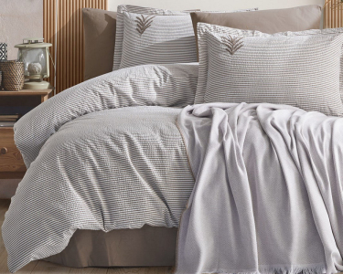 Постільна білизна з покривалом Istanbul Ranforse 200х220 Maribell Bej