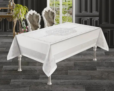 Скатертина тефлонова прямокутна 160х220 Evin Beyaz 