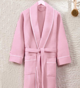 Халат вафельний з кантом ZERON EXCLUSIVE pike bornoz Pembe M