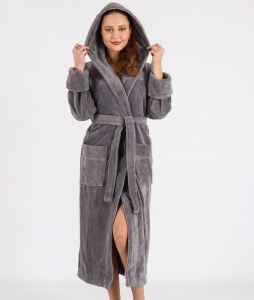 Халат велюровый Nusa NS 6890 Grey женский размер XXXL