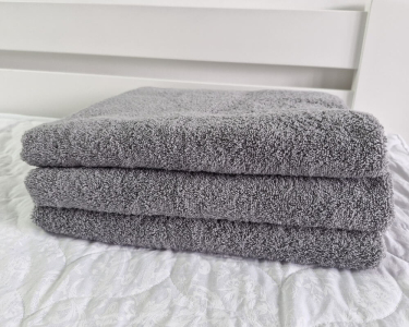 Рушник турецький махровий однотонний Zeron 70х140 Light Gray щільність 450 г/м2