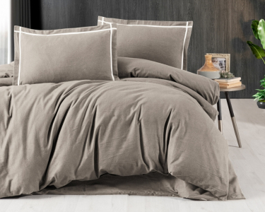 Турецька постільна білизна First Choice фланель Soprano Mink полуторна