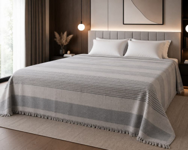 Простынь махровая Parisa Home Pike 150х200 плотность 400 г/м2 серая