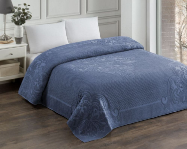 Махровая простынь-покрывало Zeron Turkey 150х220 Bawer Mavi