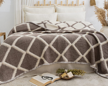 Турецкое муслиновое покрывало Saheser Savio 220х240 Brown