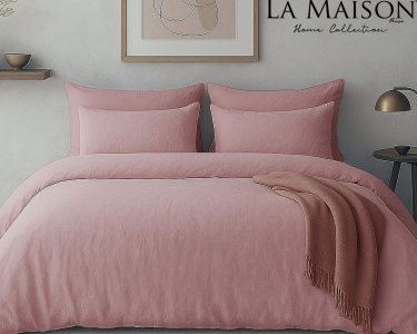 Турецкое постельное белье из вареного хлопка La Maison Stonewashed Ranforse 200 х 220 см Mariella Blush