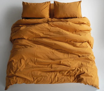 Турецкое постельное белье из вареного хлопка Limasso Stonewashed Ranforse семейное Mustard