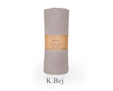 Турецкая вафельная простынь-покрывало Saheser Cotton Pique 160×230 см Lavin K.Bej