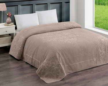 Махровая простынь-покрывало Zeron Turkey 150х220 Bawer Dark Bej