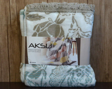 Турецкий хлопковый плед Aksu Amarente Mavi 180×220