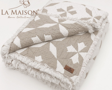 Турецкое муслиновое покрывало La Maison 220×240 Leva Beige