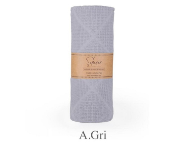 Турецкая вафельная простынь-покрывало Saheser Cotton Pique 160×230 см Lavin A.Gri