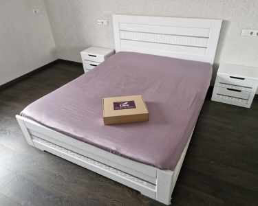 Простынь на резинке LARA сатин LUX dp13257 VIOLET 160х200+25 см