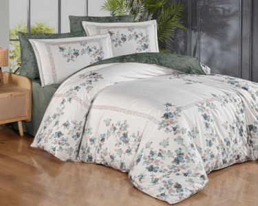 Турецкое постельное белье La Romano Premium Satin Lina Green евро