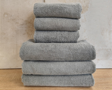 Набор турецких махровых однотонных полотенец Zeron 3 штуки 50х90 + 3 штуки 70х140 Light Gray плотность 500 г/м2