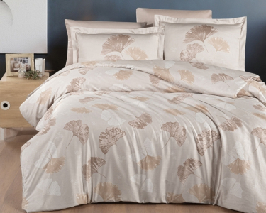 Турецкое постельное белье First Choice Cotton Satin Sofira Beige евро